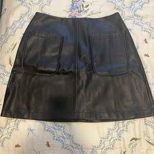 Anthropologie Maeve faux leather mini skirt